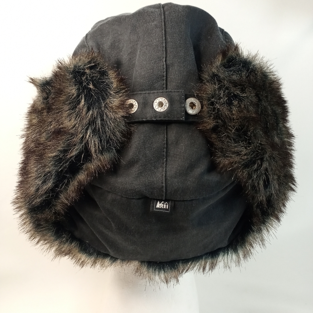 REI Child's Cotton Faux Fur Ear Flap Hat  7-14Y - Picture 5 of 10
